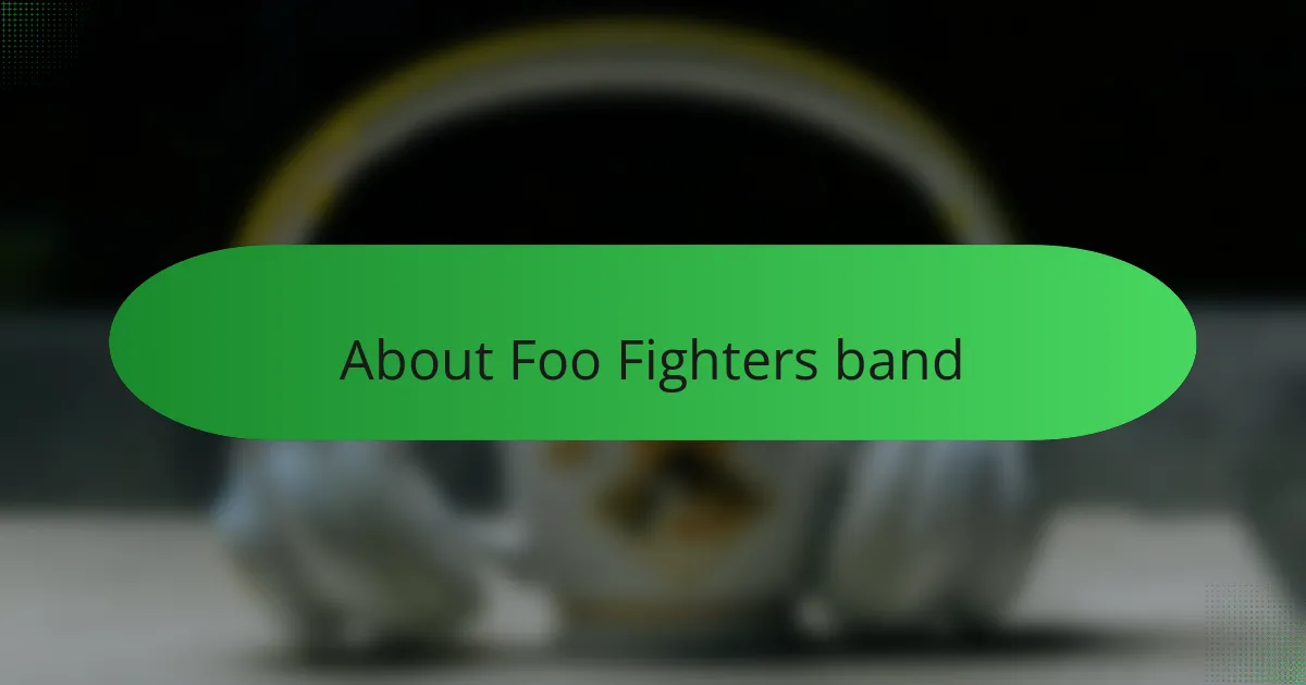About Foo Fighters band