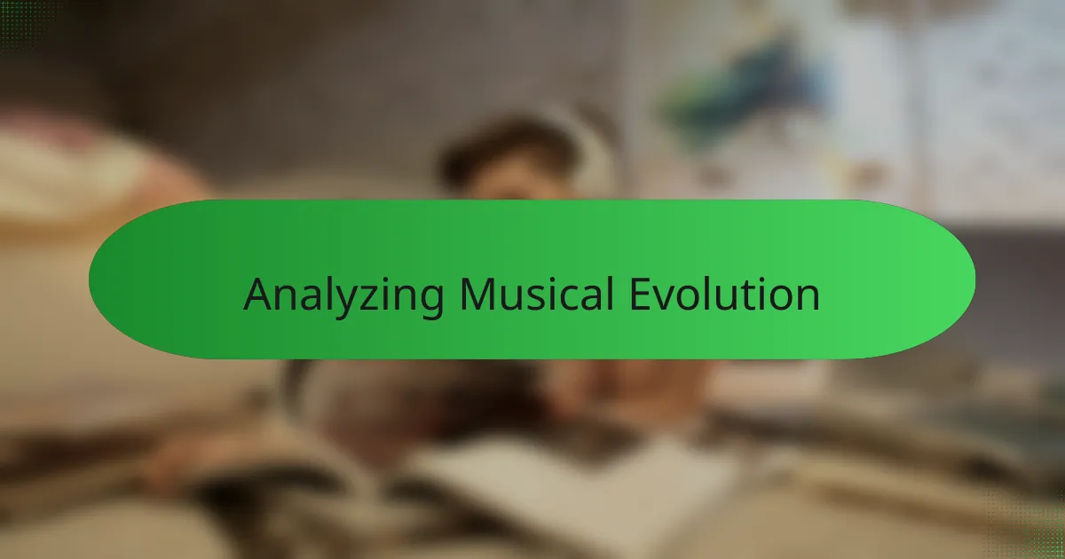 Analyzing Musical Evolution