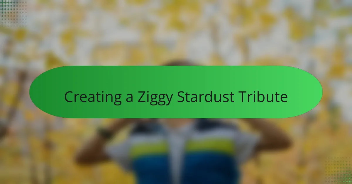 Creating a Ziggy Stardust Tribute