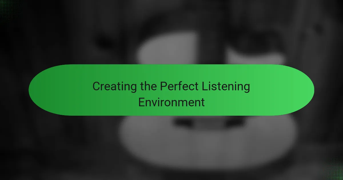 Creating the Perfect Listening Environment