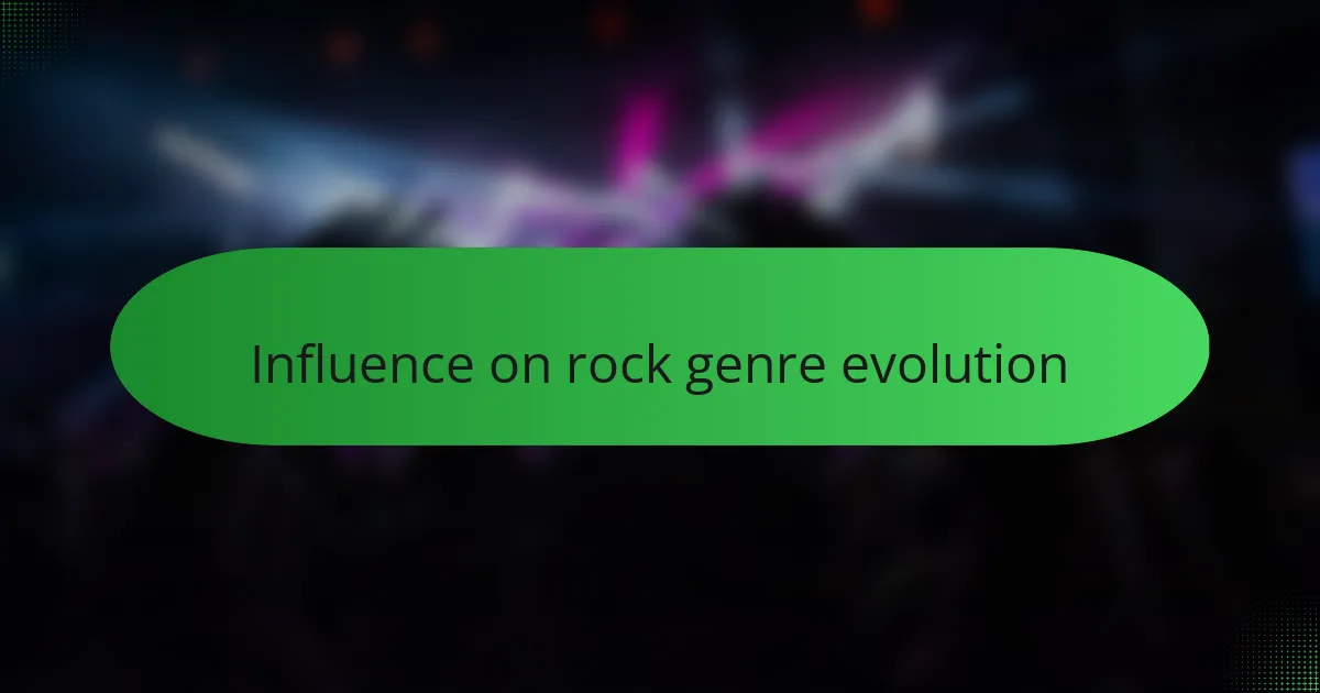 Influence on rock genre evolution