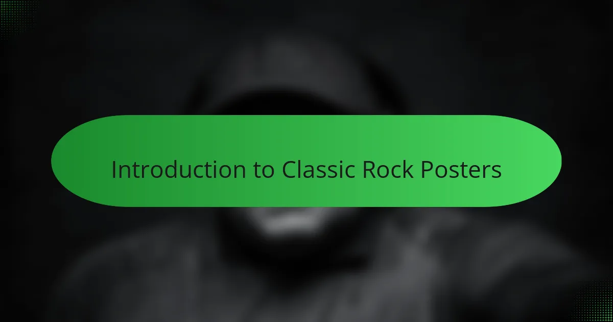 Introduction to Classic Rock Posters