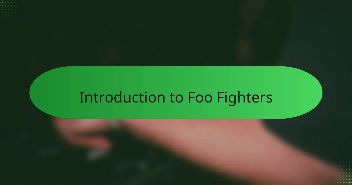 Introduction to Foo Fighters