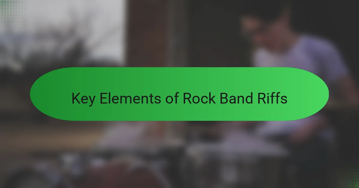 Key Elements of Rock Band Riffs