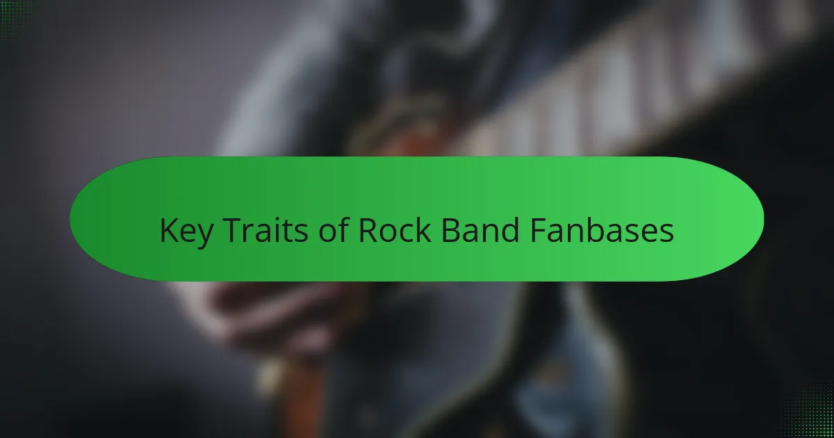 Key Traits of Rock Band Fanbases