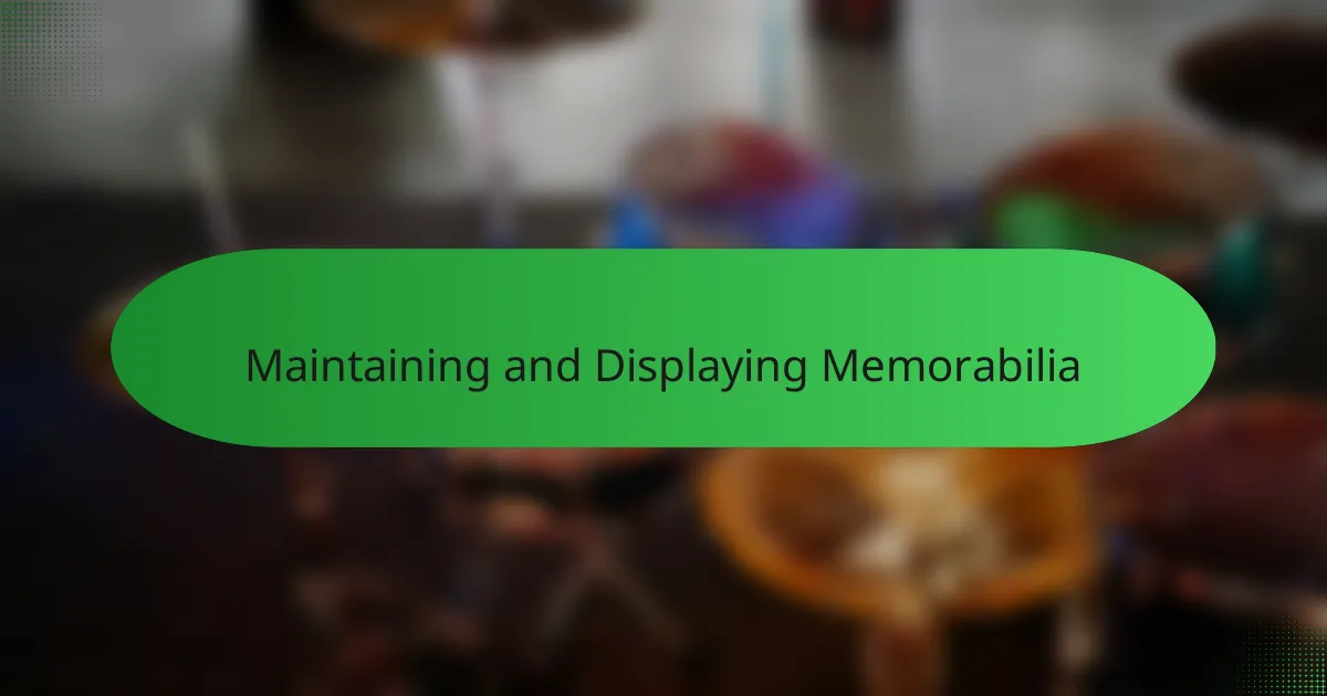 Maintaining and Displaying Memorabilia