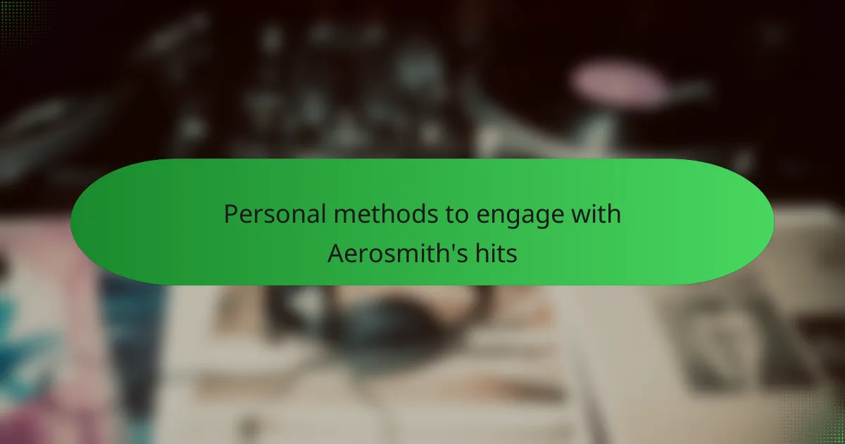 Personal methods to engage with Aerosmith's hits