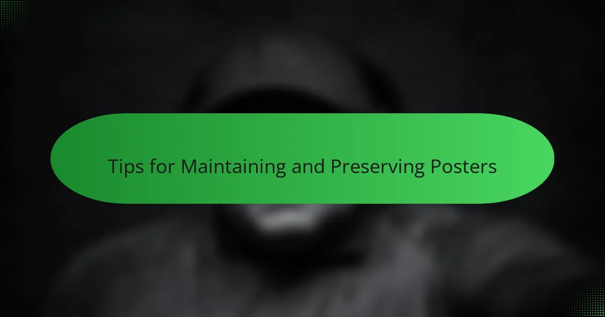Tips for Maintaining and Preserving Posters