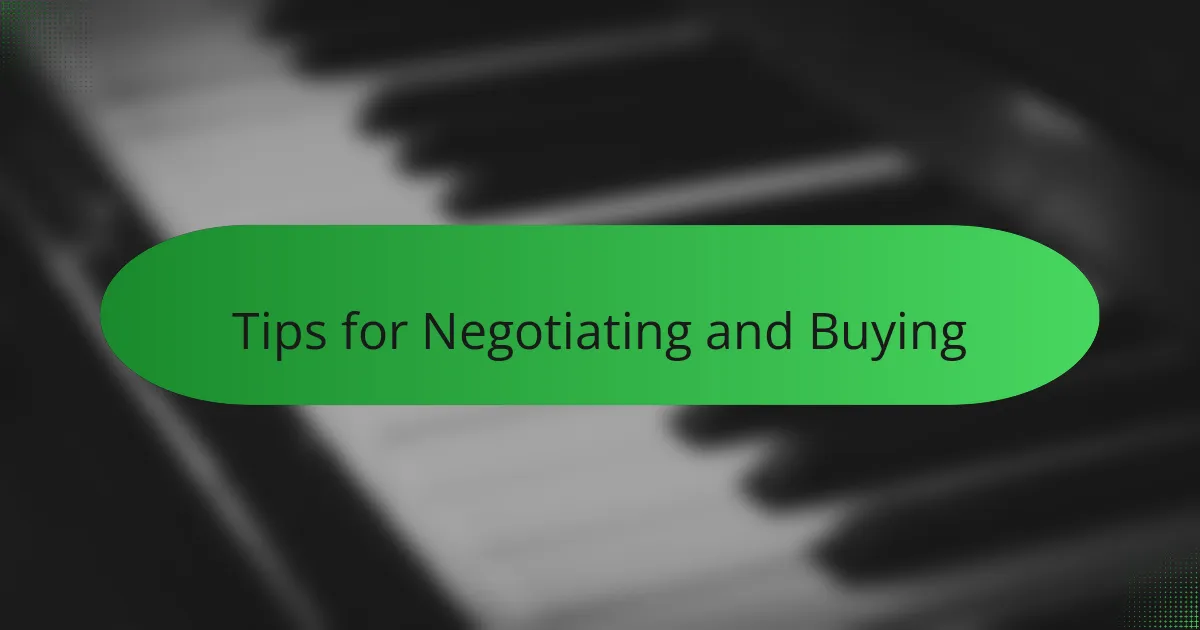 Tips for Negotiating and Buying