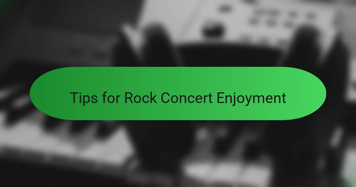 Tips for Rock Concert Enjoyment