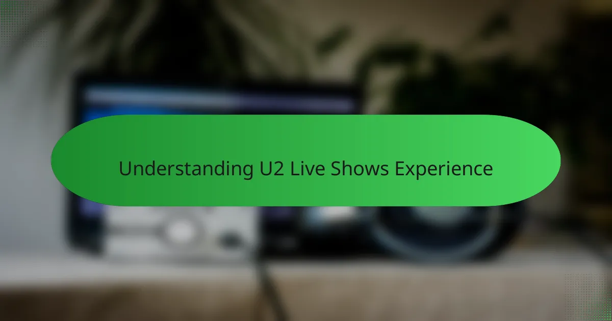Understanding U2 Live Shows Experience