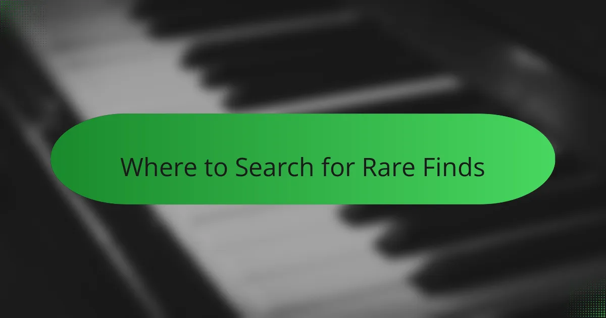Where to Search for Rare Finds